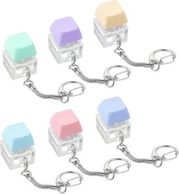 Produktbild von Tastatur-Set – 6 Stück – Fidget-Spielzeug – Schlüsselanhänger für Erwachsene – Klick-Schlüsselanhänger – Witzig – Bunt