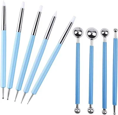 Image de Kit de modelage - 9 pièces - Métallique et silicone - Pour enfants et adultes