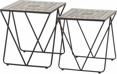 Produktbild von Beistelltisch >Como< (2er-Set) in matt schwarz, dunkelgrau - 51x56x51 (BxHxT)