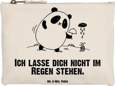 Produktbild von Mr. & Mrs. Panda Pouch Panda Zusammenhalt Grösse XL Große - Weiß - Geschenk, kosmetiktäschchen, Federmappe, Schlampermäppchen, Federtasche, Kosmetiktasche, beauty case