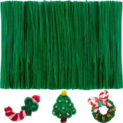 Produktbild von 100 Stš¹ck Pfeifenreiniger Grš¹n, 8mm Dicke, Weihnachtliche Bastelpipe Cleaner Fš¹r Kinder, DIY Handwerk, P?dagogische Aktivit?ten, Dekoration Fš¹r Festtage Und Zuhause