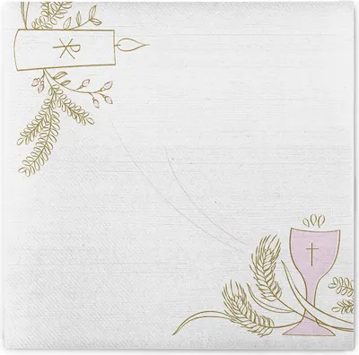 Produktbild von Airlaid Serviette Kommunion/Konfirmation Holz in Rosa-Grau 40 x 40 cm, 50 Stück - Mank