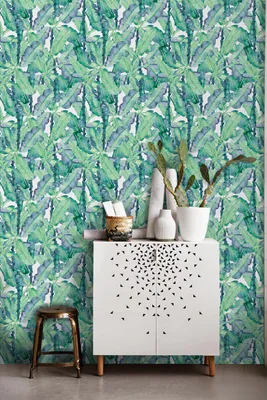 Produktbild von Coloray Fototapete 416x254 cm Latextapete Magicstick - Aqua Banana Bananenblatt