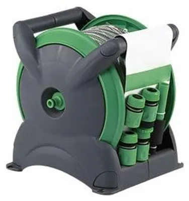 Produktbild von Schlauchaufroller 15m Gartenschlauch 1/2" Set Schlauchtrommel Bewässerung Düsen