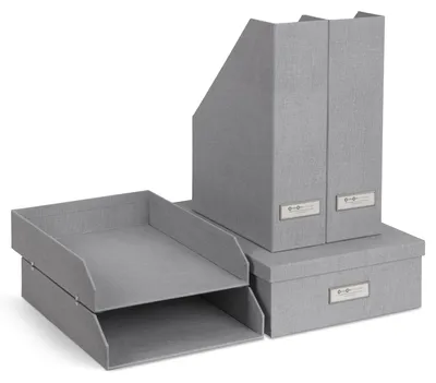 Image de BIGSO HOLGER, ensemble de bureau 5 pièces – système d'organisation comprenant 2 classeurs verticaux, 2