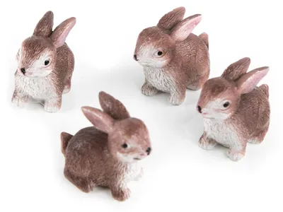 Produktbild von 4 Mini Osterhasen Figuren 4 cm - kleine Osterdeko Streuteile Tischdeko