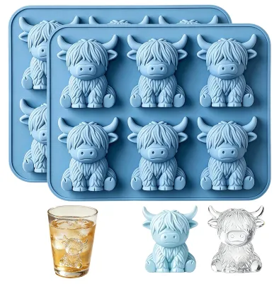 Eiswürfelform Highland Kuh, 2er Set, Silikon, 3D-Design