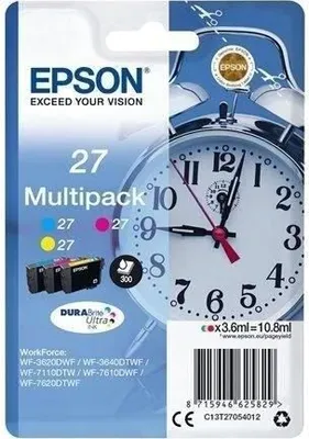 Image de Cartouches d'encre EPSON T2705 - Multipack Cyan, Magenta, Jaune - DURABrite Ultra - Pack de 3
