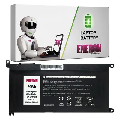 Image de Batterie pour ordinateur portable Eneron BA-WDXOR WDX0R 3CRH3 T2JX4 11,4 V 3400 mAh/39 Wh pour Dell