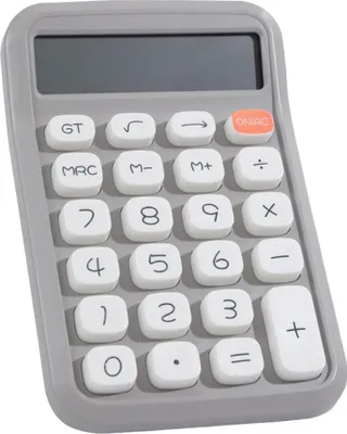 Zdjęcie produktu dla Uroczy kalkulator, 12-cyfrowy, wyświetlacz LCD, duże okrągłe przyciski, gradient kolorów, kalkulator w cukierkowych kolorach, idealny do biura, szkoły i domu