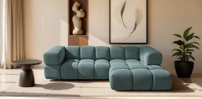Productafbeelding van Kaiser Möbel Hoekbank L-vorm Averro, bekleding Puente, azuurblauw, rechts