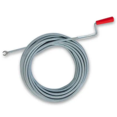 Produktbild von EBERTH Rohrreinigungsspirale 15m lang und Ø 9mm, effektive Abfluss Spirale für Rohre ab Ø 40mm, krallenförmiger Bohrkopf mit Ø 20mm