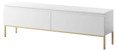 Obrázok produktu pre Selsey Bemmi - TV stolík, biely so zlatým kovovým rámom, 150 cm