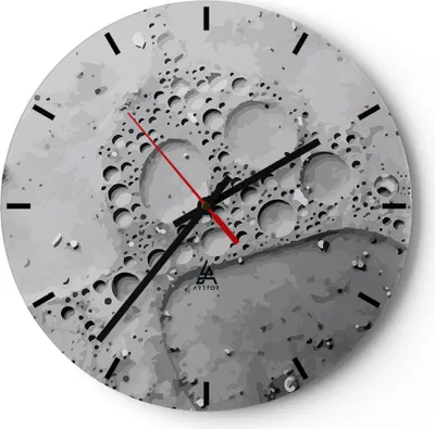 Produktbild von Wanduhr - Rund - Glasuhr - Abstraktion modern - 30x30cm - Schleichendes Uhrwerk - Lautlos - zum Aufhängen bereit - Dekoration Modern - Wanddekoration aus Glas - C3AR30x30-4079