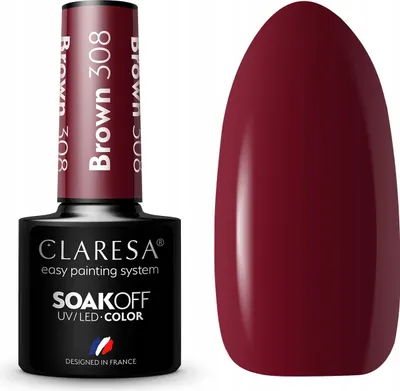 Zdjęcie produktu dla Claresa Soak Off UV/LED Brown Lakier hybrydowy 308, 5g