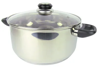 Produktbild von iH - Edelstahl Kochtopf mit Glasdeckel - Induktionsgeeignet - Ø24cm