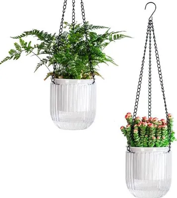 Immagine prodotto di Set di 2 vasi sospesi per piante, 11,5 cm, in plastica, per interni ed esterni