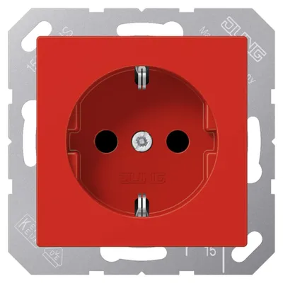 Productafbeelding van JG SCHUKO stopcontact A1520BFRT, breekveilig, 16A, 250V, type A, rood