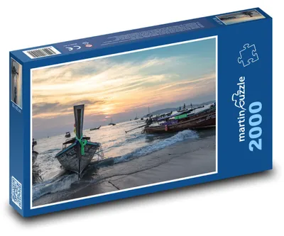 Produktbild von Puzzle 2000 Boote im Sonnenuntergang - martinpuzzle