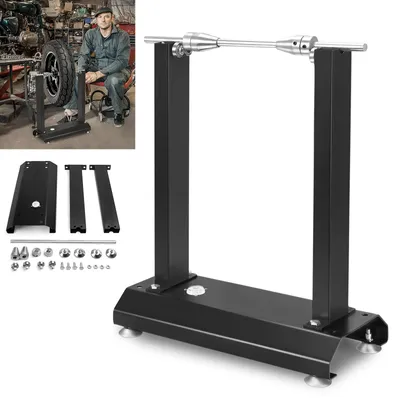 Produktbild von YZNAHRE Motorrad Auswuchtmaschine Auswuchtgerät für Motorradräder mit 4 Stützbeinen und Wasserwaage Felgenauswuchtmaschine Auswuchtbock Radauswuchtmaschine,Schwarz 40x20x50 cm