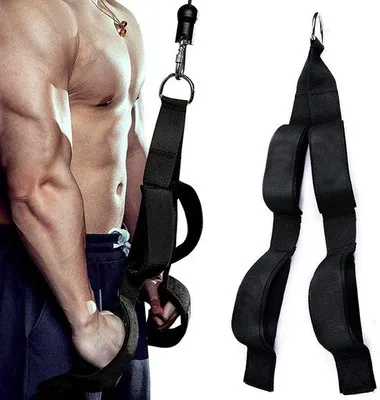 Produktbild von Kabeltrekgrepen für den Fitnessbereich, Triceps- und Bizeps-Riemen, Sportausrüstung für Bodybuilding