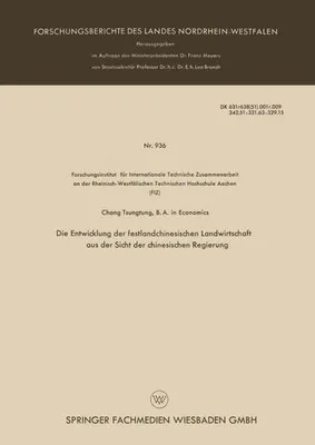 Immagine prodotto di Die Entwicklung der festlandchinesischen Landwirtschaft aus der Sicht der chinesischen Regierung
