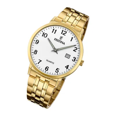 Produktbild von Festina Herren Uhr Klassik F20513/1 Edelstahl Elegant Armband-Uhr gold UF20513/1