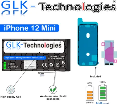 Produktbild von GLK Akku für Apple iPhone 12 Mini A2176 A2398 A2399 A2400 Battery NEU OHNE SET