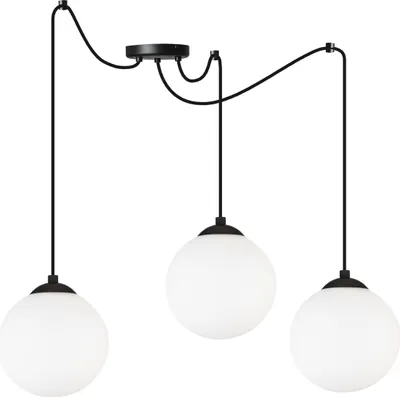 Image de Suspension araignée sphérique noire 15 cm – Suspension LED moderne à plusieurs bras