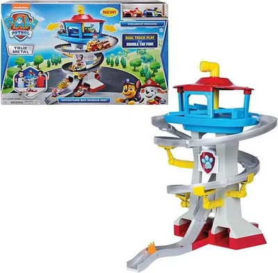 Produktbild von PAW Patrol True Metal Adventure Bay Spielset mit 2 Metallfahrzeugen im Maßstab 1:55, Fahrzeug- & Schienen-Set, 3 Jahr(e), Mehrfarbig
