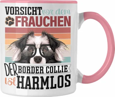 Produktbild von Trendation - Border Collies Besitzerin Frauchen Tasse Geschenk Lustiger Spruch Geschenkidee Vorsicht Vor Dem Frauchen (Rosa)