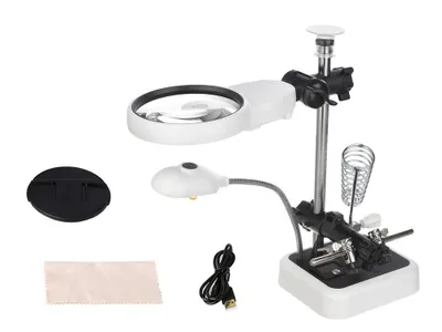 Obrázok produktu pre Verk 09161 Držiak s lupou-tretia ruka, 6 LED