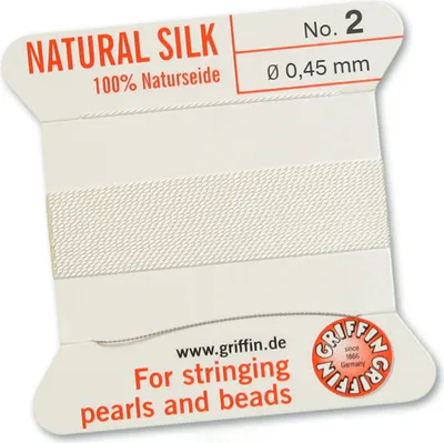 Produktbild von SELVA Perlseide Natur weiß Nr-2-0,45mm - 2m / 1 Nadel