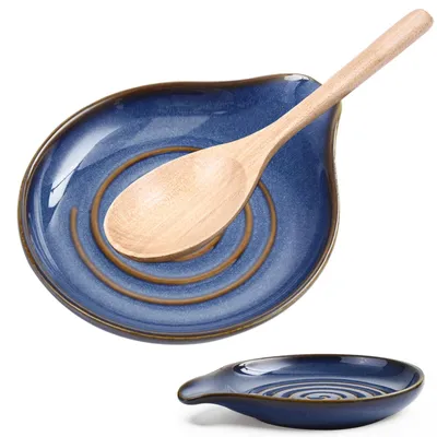 Keramik-Löffelständer 13 cm, Spiralmuster, hitzebeständig