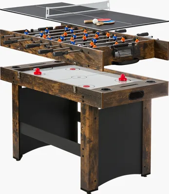 Produktbild von VEVOR Air Hockey Tisch (214 cm) mit Airhockey & Tischfußball & Pushern & Pucks, luftbetriebener Hockey-Spieltisch Multi-Kombinationstisch für Familienspielzimmer Partys Familientreffen Büro