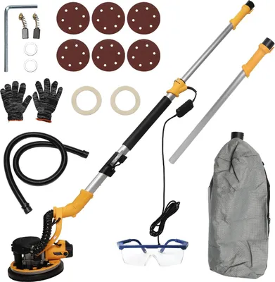 Produktbild von Trockenbauschleifer/Wand- und Deckenschleifer - Elektrisch - 1390 W - Drehzahlregelung - Klappbar - LED-Licht - Automatische Staubabsaugung - 220 V - A Set