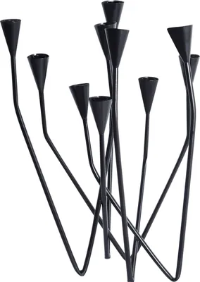 Obrázek produktu pro BELIANI Svícen na 10 svíček černý železný moderní minimalistický design domácí dekorace