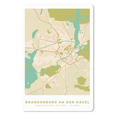 Produktbild von MuchoWow® Mauspad Mousepad Karte - Brandenburg an der Havel - Stadtplan - Vintage 40x60 cm - Mousepads - Maus Mat - Pad - Mausunterlage - Schreibtisch Accesoire
