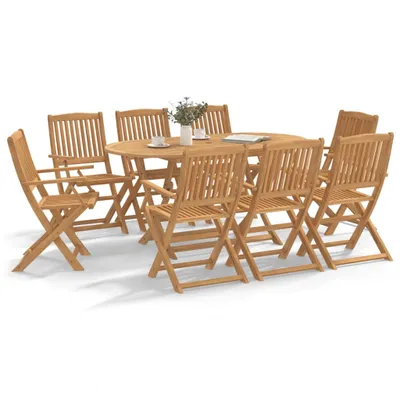 Image de vidaXL Ensemble de jardin 9 pièces en bois massif d'acacia