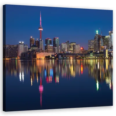Produktbild von Leinwandbild städte und architektur - blau 50x50 cm Feeby blau wandbild bereit zum aufhängen