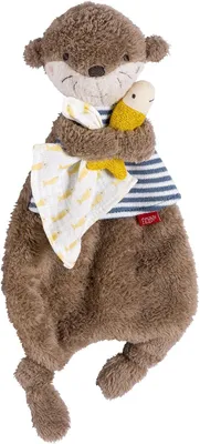 Productafbeelding van Speelkameraad - Slaaphulp & knuffeldier knuffeldoek met otter - Hoofdje om vast te pakken - Te voelen - Te knuffelen en van te houden