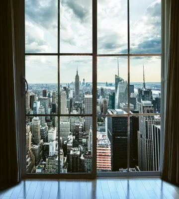 Produktbild von Fototapete - Manhattan Window View 225x250cm - Vliestapete