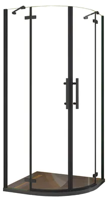 Produktbild von Duschspa 80x80x195cm Schwarz Runddusche Duschkabine Viertelkreis Duschabtrennung 6mm NANO ESG Sicherheitsglas Mit Duschtasse Set