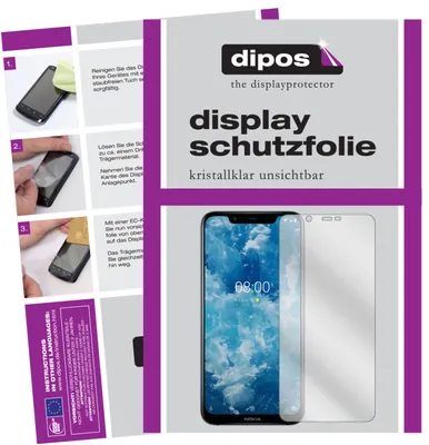 Produktbild von 2+2x Schutzfolie für Nokia 8.1 klar Displayschutzfolie Folie Display Schutz