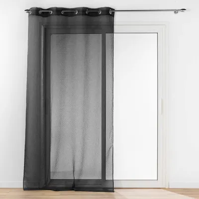 Gardin mit Ösen 140x240 cm Schwarz halbtransparent