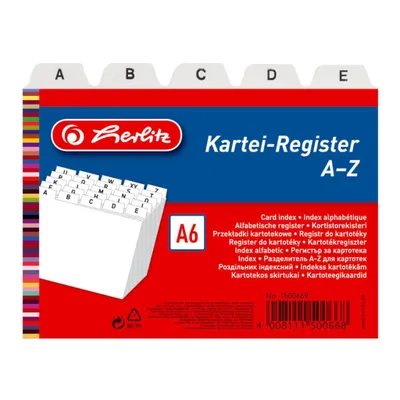 Produktbild von Herlitz Karteiregister A-Z PP A6 quer weiß 24-teilig