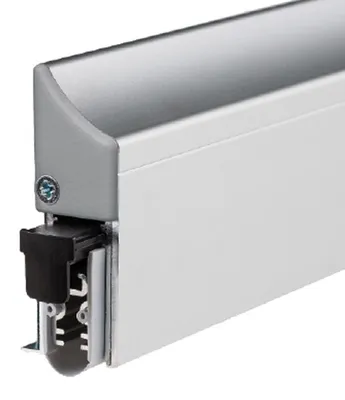 Productafbeelding van Ellen Automatische Deurrubber Elegant. Cassette voor montage op het deurblad, zelfklevend, geanodiseerd aluminium, zilver, lengte 1000 mm