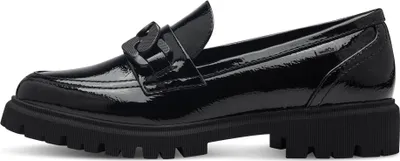 Produktbild von s.Oliver Damen Slipper Lack Brush Loafer Kettendetail 5-24709-43, Größe:37 EU, Farbe:Schwarz