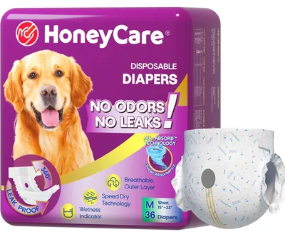 Produktbild von HONEY CARE All-Absorb Einweg-Windeln für Hündinnen, Größe M, verbesserte größere