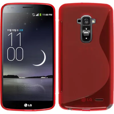 Produktbild von PhoneNatic Case kompatibel mit LG G Flex - rot Silikon Hülle S-Style + 2 Schutzfolien